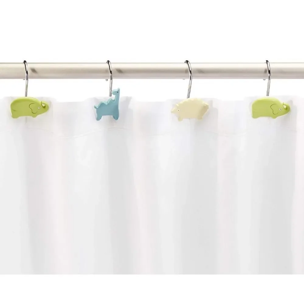 Kids Decor Zoo Animals Shower Curtain Hooks. 12 NIP
